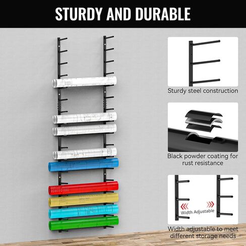 17 Tier Wall Mount Blueprint Storage Rack Wall Mount Blueprint Holder Storage Organizer for Construction Plan, Poster Storage, Art Print Map Storage in Saudi Arabia