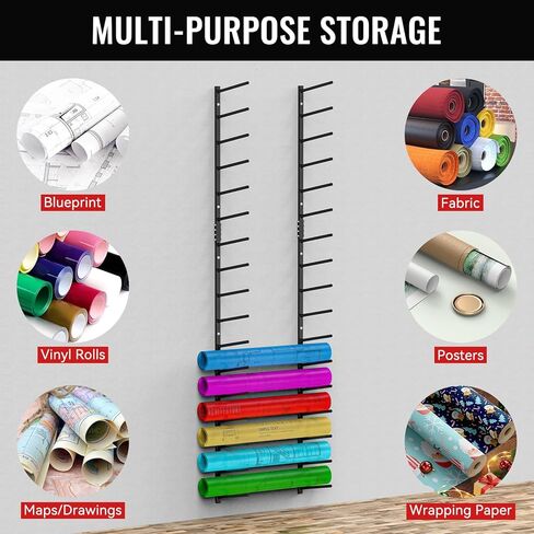 17 Tier Wall Mount Blueprint Storage Rack Wall Mount Blueprint Holder Storage Organizer for Construction Plan, Poster Storage, Art Print Map Storage in Saudi Arabia