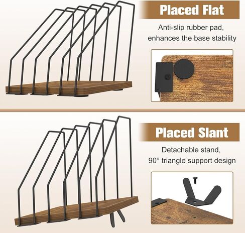 Inclined Desk File Organizer, 5-Section Vertical File Folder Holder, Desk Files Organizer Stand, Metal Files Sorter Rack Stand for Office Home School in Saudi Arabia