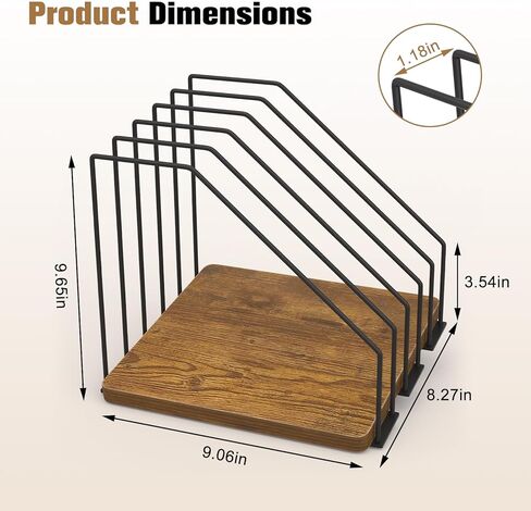 Inclined Desk File Organizer, 5-Section Vertical File Folder Holder, Desk Files Organizer Stand, Metal Files Sorter Rack Stand for Office Home School in Saudi Arabia