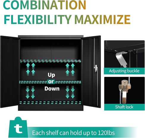 Qudasar PDTXCLS SPPRANDOM HLXFF3 No Brands GangMei Storage Cabinet with 2 Adjustable Shelves and Lockable Doors,Industrial and Office Usage.Machine Cabinet. Metal Storage Cabinet,Assembly Required in Kuwait