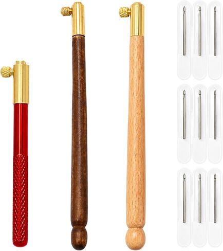 Tambour Embroidery Kit, Professional Embroidery Tools with Three Hook Sizes, Beechwood and Metal Handles for Sequin Beading, DIY Craft Projects, Long-Duration Embroidery Sessions in Saudi Arabia