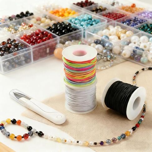 Elastic String for Bracelets,4 Rolls 1mm 640 Feet Stretchy Bracelet String, Sturdy Elastic String Cord for Jewelry Making, Beading, Necklaces, Crafts and Friendship Bracelet in Saudi Arabia