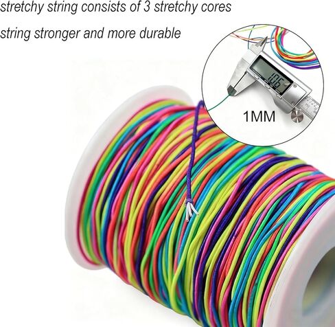Elastic String for Bracelets,4 Rolls 1mm 640 Feet Stretchy Bracelet String, Sturdy Elastic String Cord for Jewelry Making, Beading, Necklaces, Crafts and Friendship Bracelet in Saudi Arabia
