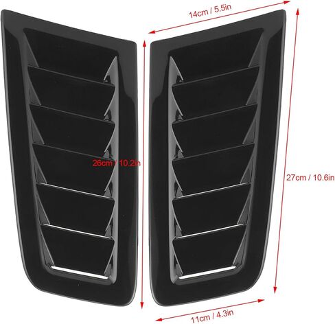 Estink RS MK2 Bonnet Air Vents ABS Plastic Easy Installation Wear Resistant Scratch Resistant Universal Hood Vents with Stylish Appearance (Gloss Black) in Saudi Arabia