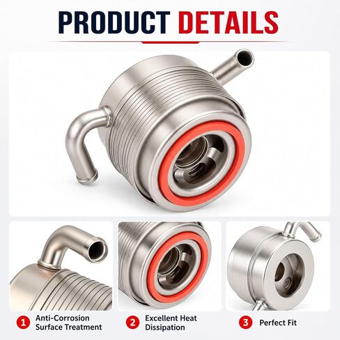 21311AA051 Oil Cooler Compatible with Subaru Legacy 2.5L 2005-2009 for Impreza WRX 2002-2007 for Impreza STI 2004-2007 for Outback 2.5L Replace 21311-AA051 in Kuwait