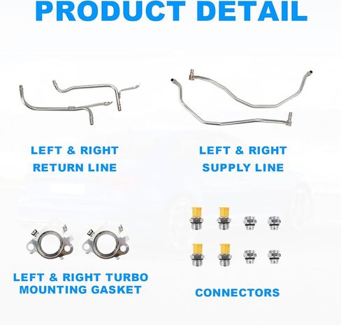 926-186 926-187 Turbo Coolant Line Kit Driver Side and Passenger Side for Lincoln Navigator Ford F150 F-150 Expedition Transit 150 250 350 HD 2011 2012 2013 2014 2015 2016 2017 2018 2019 2020 2021 in Saudi Arabia