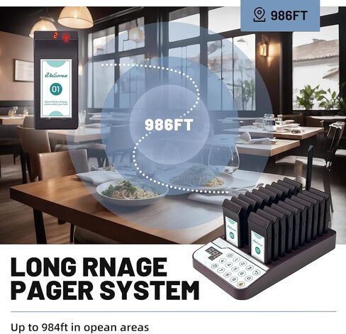 Restaurant Pager System Buzzers, 20 Restaurant Pagers with Vibration, Flashing, Buzzer and LED Number Display,Restaurant Buzzer System for Food Truck Church Nursery Cafe Bars in Saudi Arabia