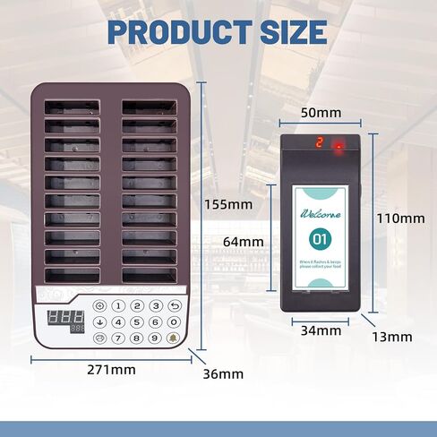 Restaurant Pager System Buzzers, 20 Restaurant Pagers with Vibration, Flashing, Buzzer and LED Number Display,Restaurant Buzzer System for Food Truck Church Nursery Cafe Bars in Saudi Arabia