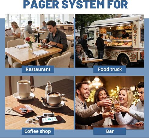 Restaurant Pager System Buzzers, 20 Restaurant Pagers with Vibration, Flashing, Buzzer and LED Number Display,Restaurant Buzzer System for Food Truck Church Nursery Cafe Bars in Saudi Arabia
