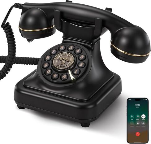 Bluetooth Landline Phone for Cell Phone with Speakerphone, Bluetooth Old Fashioned Phone, Bluetooth Retro Home Phones, Easy Setup, One-touch Hands-Free calling, Senior-Friendly, Bedroom, Home & Office in Saudi Arabia