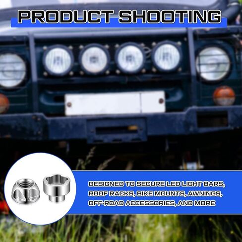 10 Pcs M8 Anti Theft Locking Nuts P1.25, 304 Stainless Steel Security Hardware Kit (8 Locks + 2 Keys), for LED Light Bar, Bike, Car Accessories, Awning & Mounting Hardware in Kuwait