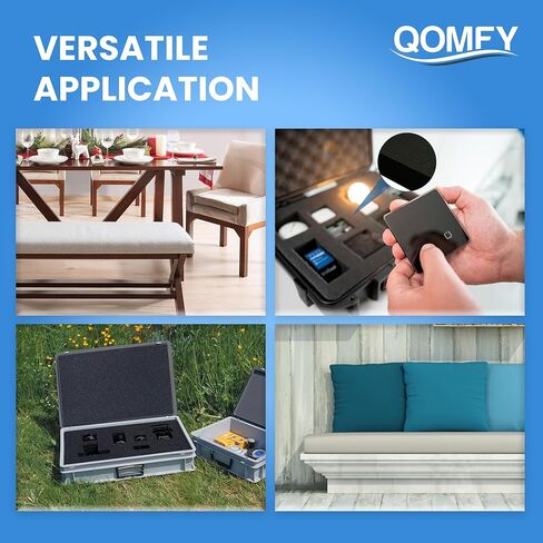 QOMFY 1" Height x 18" Width x 36" Length Charcoal Upholstery Foam Sheet | Made in USA | Multi-Purpose Foam for Upholstery, DIY, Packaging & Acoustic Projects in Kuwait