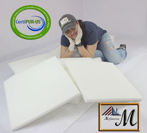 وسادة إسفنجية منجدة Mybecca مقاس 2 × 14 × 14 بوصة عالية الكثافة (استبدال المقعد، ملاءة تنجيد، حشوة إسفنجية) in Kuwait