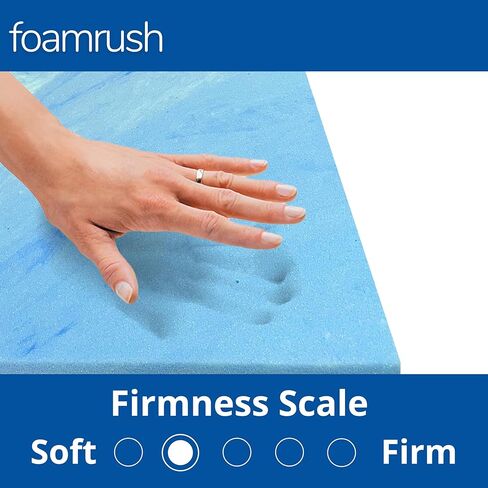 FoamRush 3" x 26" x 37" Gel Memory Foam Only Insert, Square Pad, Memory Foam Topper, Seat Cushion Replacement, Upholstery Foam, Pet Bed Memory Foam, Wheelchair Seat Cushion, Made in USA in Kuwait