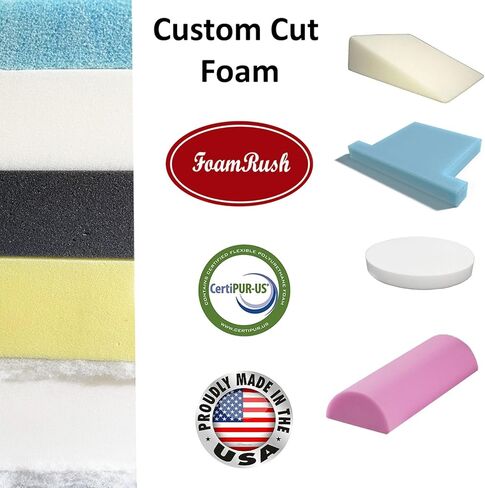 FoamRush 3" x 26" x 37" Gel Memory Foam Only Insert, Square Pad, Memory Foam Topper, Seat Cushion Replacement, Upholstery Foam, Pet Bed Memory Foam, Wheelchair Seat Cushion, Made in USA in Kuwait