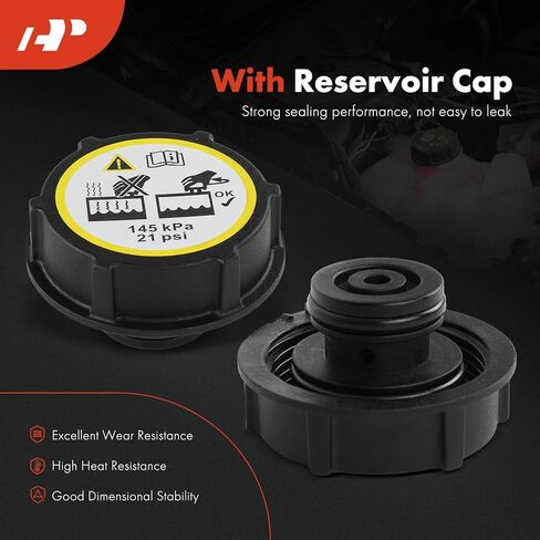 A-Premium Engine Coolant Overflow Recovery Reservoir Tank [w/Cap] Compatible with Ford Focus 07-11, Volvo C30 07-13, C70 06-13, S40 04-11, V50 05-11, 2.4L 2.5L in Kuwait