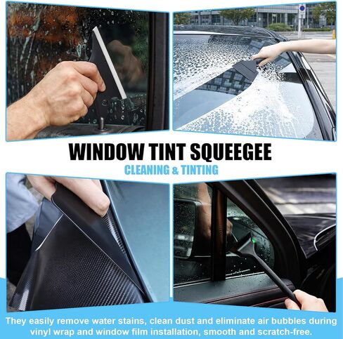 Boao 43 Pcs Car Wrap Kit Window Tint Kit Vehicle Vinyl Wrap Tool with Bulldozer Squeegee Windshield Back Tint Scraper Small Rubber Squeegee for Car Wrapping Window Film Installation in Kuwait