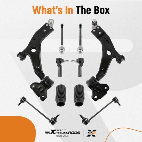 maXpeedingrods 10Pcs Front Suspension Kit for Ford Escape 2013-2018, 2 Lower Control Arms with Ball Joints, 2 Sway Bar Links, 4 Outer & Inner Tie Rods, 2 Rack Pinion Boots in Kuwait