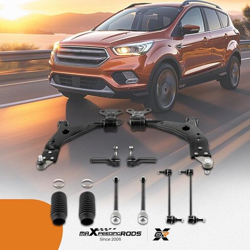 maXpeedingrods 10Pcs Front Suspension Kit for Ford Escape 2013-2018, 2 Lower Control Arms with Ball Joints, 2 Sway Bar Links, 4 Outer & Inner Tie Rods, 2 Rack Pinion Boots in Kuwait