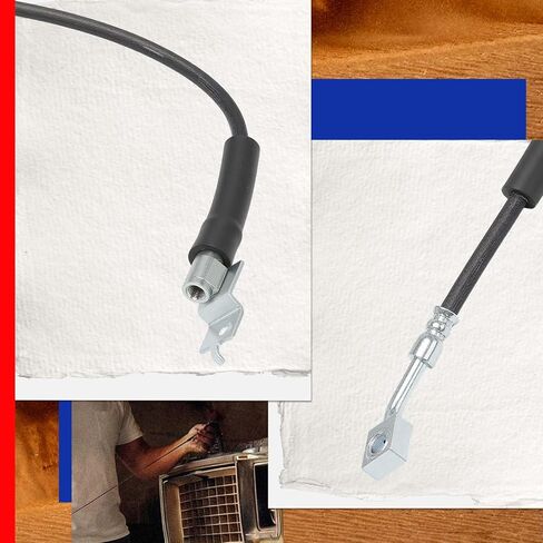 JC Whitney JFBAJCWBHH00302 Set of 2 Front Left & Right Brake Hydraulic Hoses - Compatible with Jeep Grand Cherokee 93-98, Wrangler 97-06, Cherokee 90-01, Wagoneer 1990, Grand Wagoneer 1993 in Kuwait