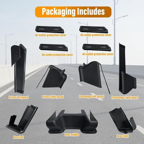 Seat Slide Rail Pad Cover Under Seat Floor Mat Protectors Front Seat Rail Protectors Compatible with Tesla Model Y(Juniper) 2025 2026 7 PCS with 4PCS Air Outlets Protective Cover in Saudi Arabia