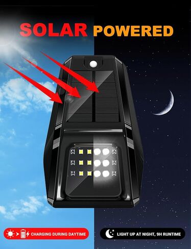 Solar Wireless No Drill Truck Cab Roof Lights, Auto On/Off with Motion Vibration Sensor Ultra-Bright LED IP67 Waterproof Solar Security Lights for Trucks RVs 5PCS (White) in Saudi Arabia