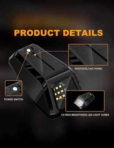 Solar Wireless No Drill Truck Cab Roof Lights, Auto On/Off with Motion Vibration Sensor Ultra-Bright LED IP67 Waterproof Solar Security Lights for Trucks RVs 5PCS (White) in Saudi Arabia