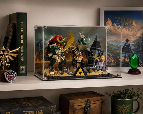 Display Case Compatible with LEGO The Legend of Zelda Ocarina of Time 77093 – UV-Printed Background, Dustproof Acrylic Showcase, Set Not Included in Kuwait
