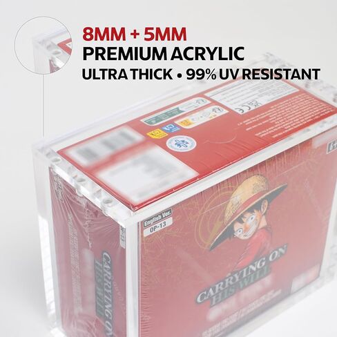 Premium OP-04+ Booster Box Magnetic Acrylic Display Case | 8mm + 5mm Acrylic - Compatible with One Piece in Saudi Arabia