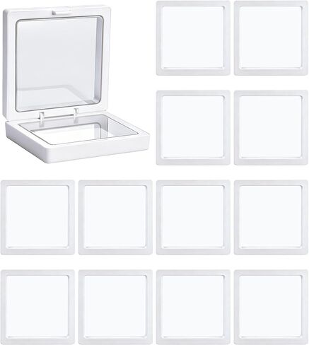 12-Pack White 3D Floating Coin Display Stand – Challenge Coin Holder for Medals, Jewelry, Rocks, Gems & Arrowheads in Saudi Arabia