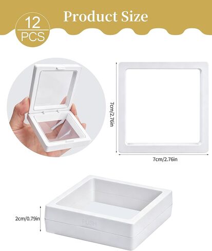 12-Pack White 3D Floating Coin Display Stand – Challenge Coin Holder for Medals, Jewelry, Rocks, Gems & Arrowheads in Saudi Arabia
