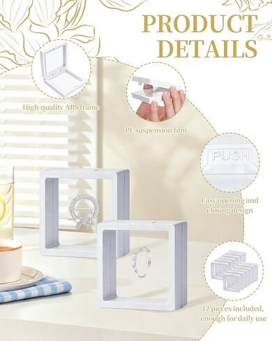 12-Pack White 3D Floating Coin Display Stand – Challenge Coin Holder for Medals, Jewelry, Rocks, Gems & Arrowheads in Saudi Arabia