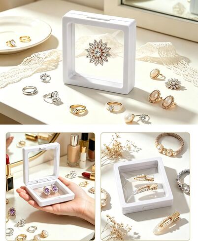 12-Pack White 3D Floating Coin Display Stand – Challenge Coin Holder for Medals, Jewelry, Rocks, Gems & Arrowheads in Saudi Arabia
