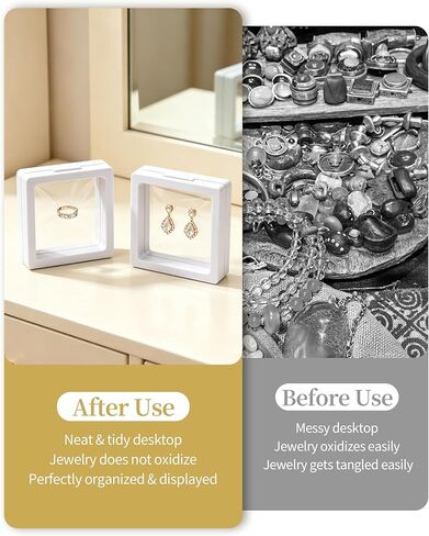 12-Pack White 3D Floating Coin Display Stand – Challenge Coin Holder for Medals, Jewelry, Rocks, Gems & Arrowheads in Saudi Arabia