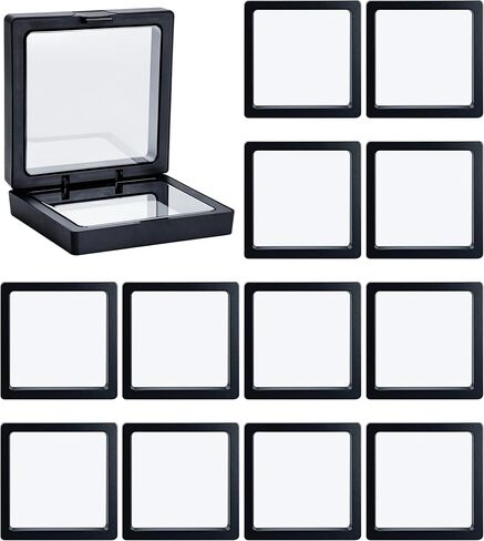 12-Pack White 3D Floating Coin Display Stand – Challenge Coin Holder for Medals, Jewelry, Rocks, Gems & Arrowheads in Saudi Arabia
