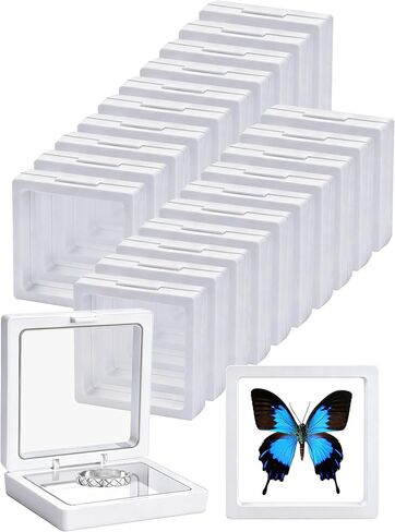 12-Pack White 3D Floating Coin Display Stand – Challenge Coin Holder for Medals, Jewelry, Rocks, Gems & Arrowheads in Saudi Arabia