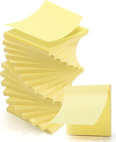 M&G 18 Pads Pop-Up Sticky Notes 3x3 Inch, Self-Stick Note Pads Easy to Stick and Remove, Ideal for Office, Home, and School Supplies, 50 Sheets/Pad, Yellow in Kuwait