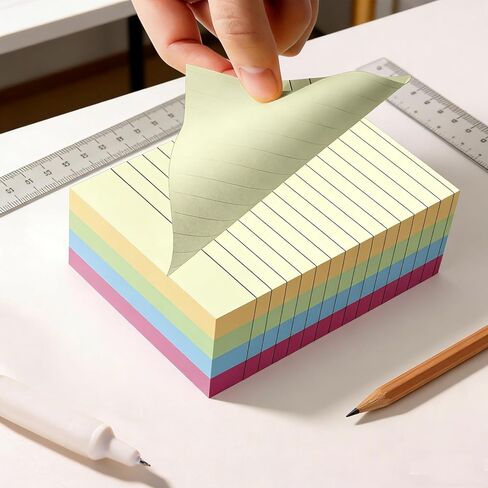 1 Pcs Lined Sticky Notes Pads for Writing and Organization Desk Office Workspace Daily Planning Notes for Partner(Yellow + Red + Blue + Green) in Kuwait