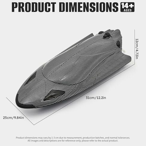 Rc Boat,12 inch Big Remote Control Boats with LED Light,40 KPH Fast RC Speed Boats with 2000mAh Battery Ideal Waterproof Toy Boats for Lakes & Pools & Salt Water Summer Toys for Adults in Saudi Arabia