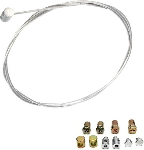 Motorcycle Throttle Cable Kit, 51" Flexible Cable Connector Repair Kit, Galvanized Steel Brake Cables Replacement Accessories, Universal for Mini Bike, Road Bike, Motorcycle, Car (Silver) in Saudi Arabia