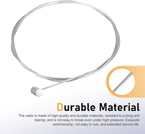 Motorcycle Throttle Cable Kit, 51" Flexible Cable Connector Repair Kit, Galvanized Steel Brake Cables Replacement Accessories, Universal for Mini Bike, Road Bike, Motorcycle, Car (Silver) in Saudi Arabia