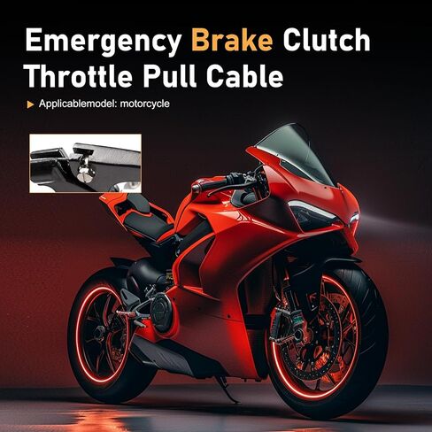 Motorcycle Throttle Cable Kit, 51" Flexible Cable Connector Repair Kit, Galvanized Steel Brake Cables Replacement Accessories, Universal for Mini Bike, Road Bike, Motorcycle, Car (Silver) in Saudi Arabia