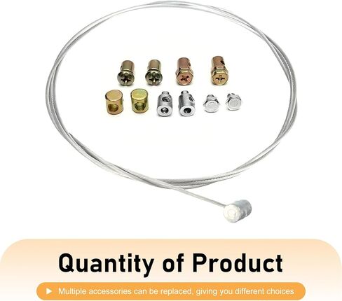 Motorcycle Throttle Cable Kit, 51" Flexible Cable Connector Repair Kit, Galvanized Steel Brake Cables Replacement Accessories, Universal for Mini Bike, Road Bike, Motorcycle, Car (Silver) in Saudi Arabia