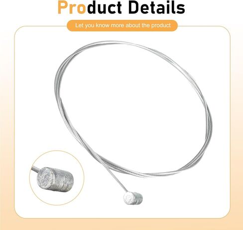 Motorcycle Throttle Cable Kit, 51" Flexible Cable Connector Repair Kit, Galvanized Steel Brake Cables Replacement Accessories, Universal for Mini Bike, Road Bike, Motorcycle, Car (Silver) in Saudi Arabia