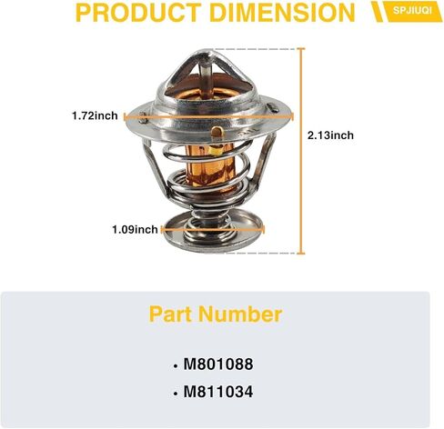 M801088 M811034 160℉ 71℃ Thermostat for John Deere Tractors 670 770 790 870 970 990 1070 2027R 2032R 2520 2720 3203 3320 3520 3720 3045R 3046R 4052M 4052R 4200 4300 4400 in Kuwait