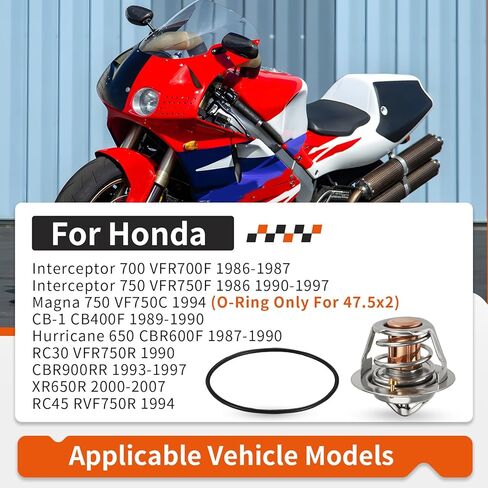 Thermostat w/O-Ring For Honda Interceptor Magna 700 750 CBR600F VFR700F VFR750F CBR900RR XR650R 1986-2004 19300-ML7-003 in Kuwait