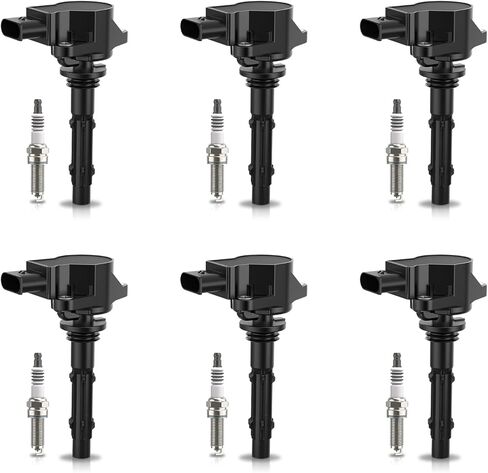 Set of 6 Ignition Coil Pack and Platinum Spark Plugs Compatible with Mercedes-Benz C350 E350 ML350 R350 C300 CLK350 SLK350 Dodge Sprinter 2500 3500 2005-2013 2.5 3.0 3.5 V6 Replaces UF535 95983 UF585 in Saudi Arabia