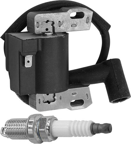 Caltric Ignition Coil with Spark Plug Compatible with John Deere Z355R Z365R Z375R ZTrak / Z225 Z235 Z245 Z255 EZtrak MIA12788 in Kuwait