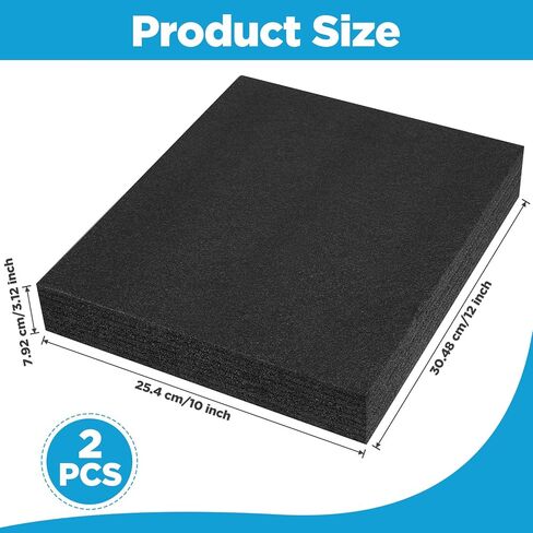 2 Pcs Polyurethane Foam Sheet - 12 x 10 x 3.12 Inch, Customizable Polyethylene Foam Packing Inserts for Cases, Pick and Pluck Shadow Packing Foam-Sheets for Packaging and Crafts in Kuwait